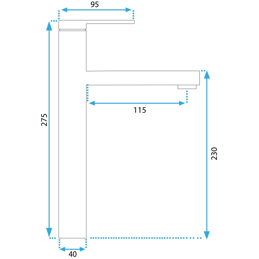 REA-B6214 - Slavina za umivaonik PIXEL 27,5 cm crna