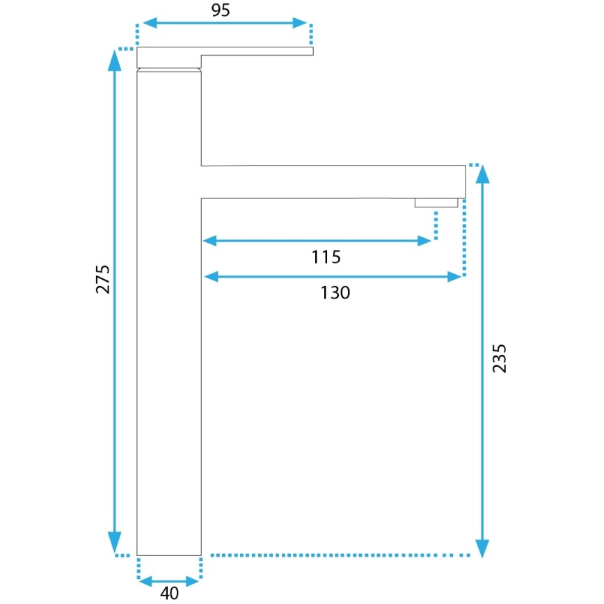 REA-B6215 - Miješalica za umivaonik PIXEL 27,5 cm zlatna