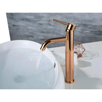 REA-B6321 - Slavina za umivaonik LUNGO 28 cm ružičasto zlato