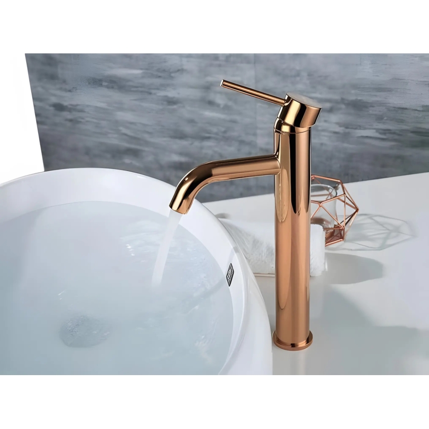 REA-B6321 - Slavina za umivaonik LUNGO 28 cm ružičasto zlato
