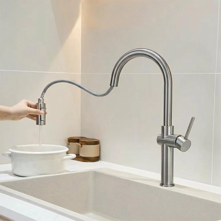 REA-B6330 - Kuhinjska miješalica s izvlačivim tušem FRESH 45 cm nikl