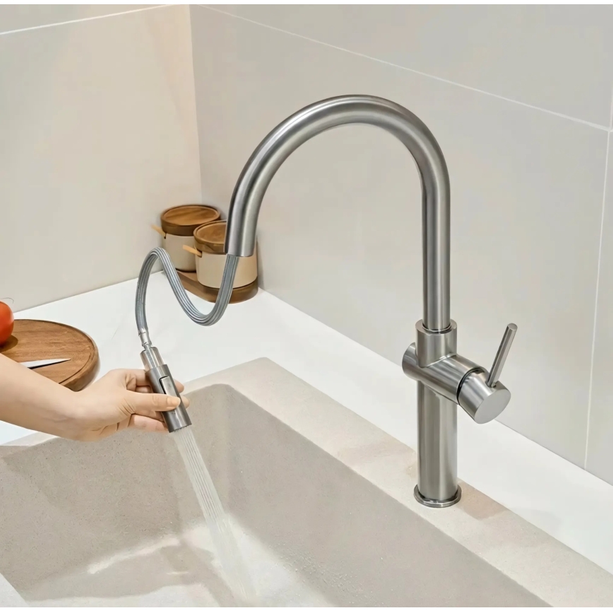 REA-B6330 - Kuhinjska miješalica s izvlačivim tušem FRESH 45 cm nikl