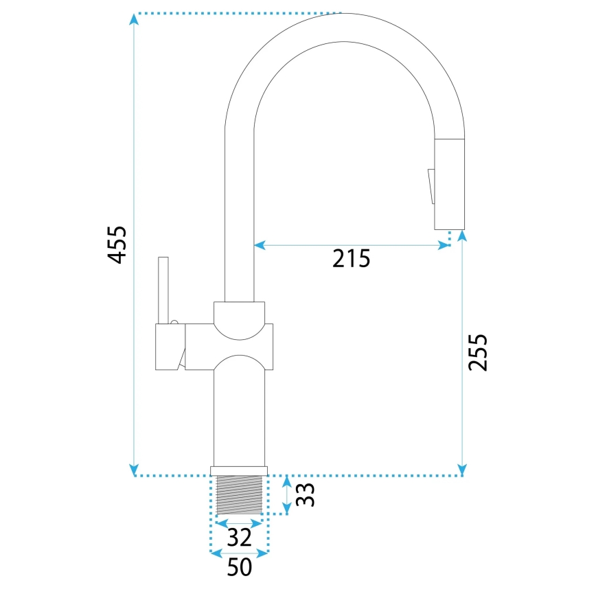 REA-B6330 - Kuhinjska miješalica s izvlačivim tušem FRESH 45 cm nikl