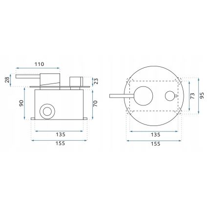 REA-B6440 - Set za kadu s podžbuknom baterijom LUNGO mat bijela