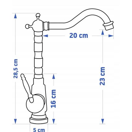 REA-B6528 - Baterija za umivaonik BONA 28,5 cm brušeni bakar