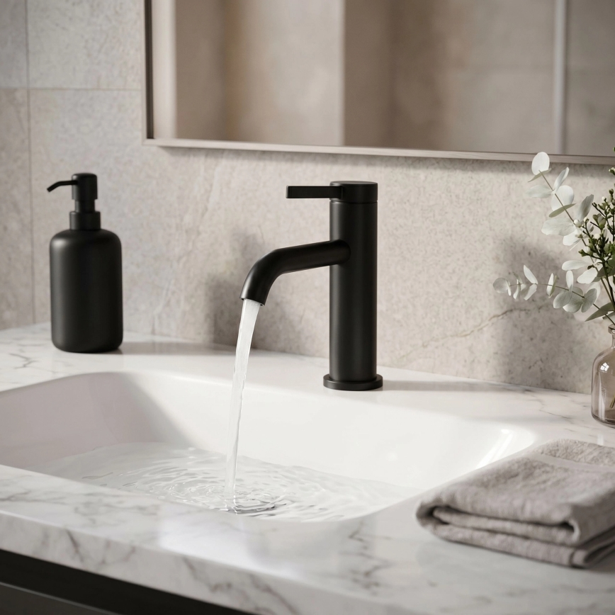 REA-B6531 - Baterija za umivaonik RIVO 16,5 cm crna