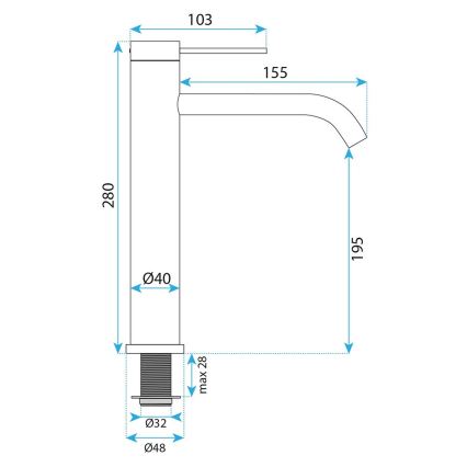 REA-B6538 - Baterija za umivaonik RIVO 28 cm nikl