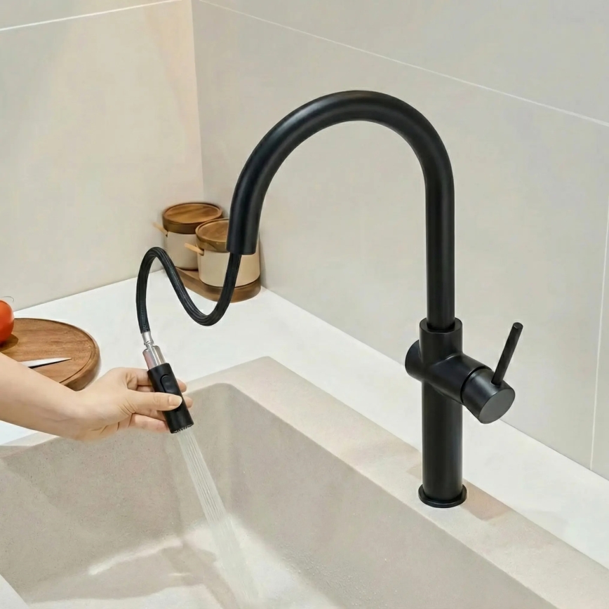 REA-B7200 - Kuhinjska miješalica s izvlačivom prskalicom FRESH 45 cm crna