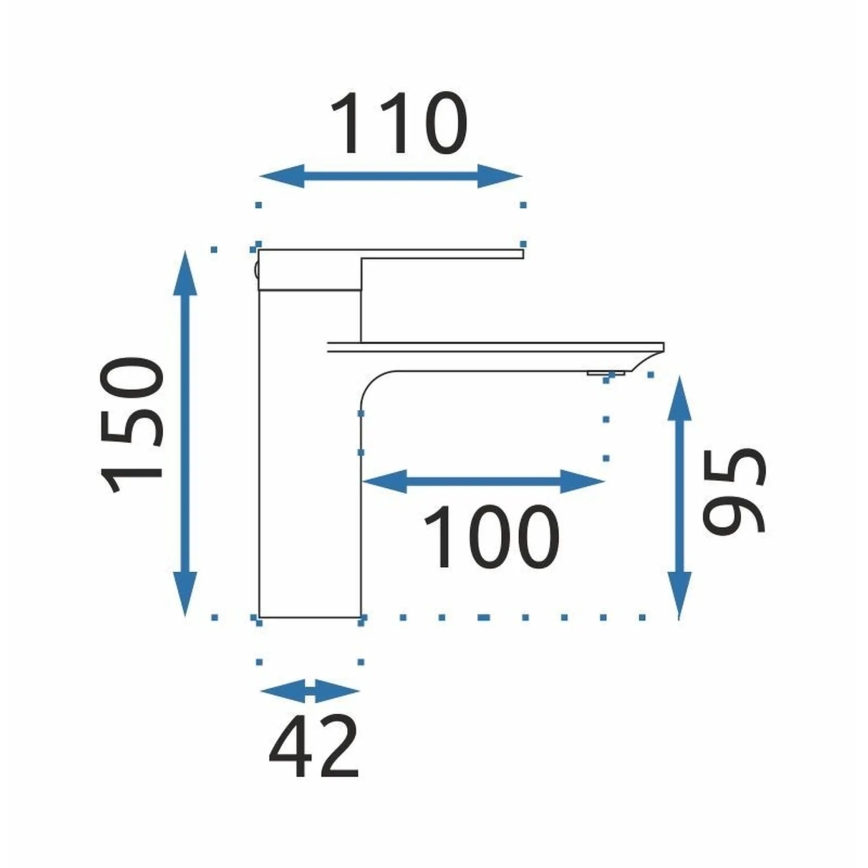 REA-B7960 - Miješalica za umivaonik STORM 15 cm brušeno zlato