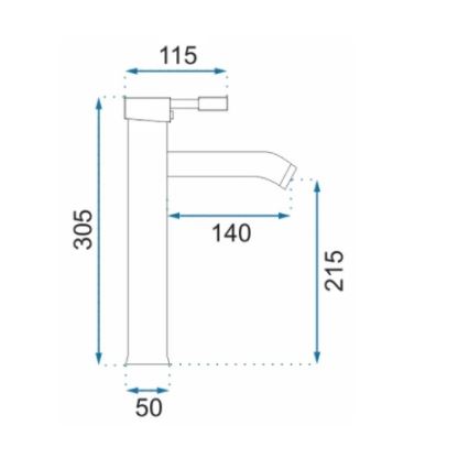 REA-B8665 - Baterija za umivaonik GRAF 30,5 cm crna