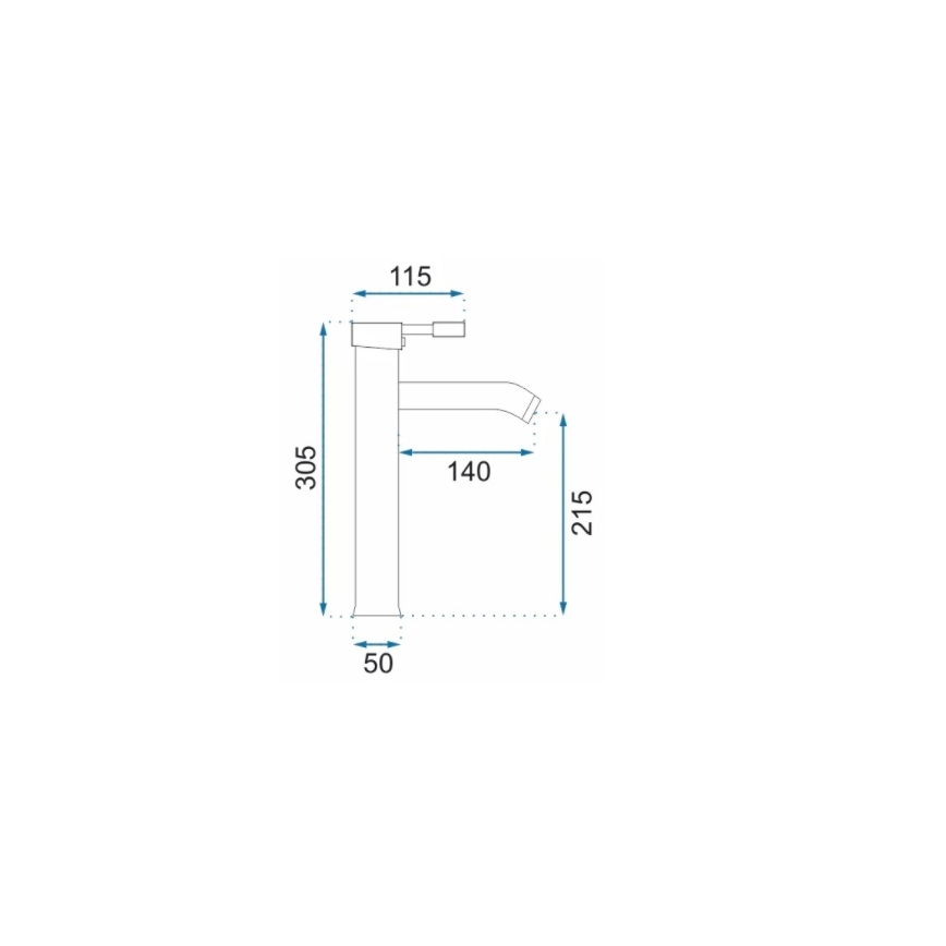 REA-B8665 - Baterija za umivaonik GRAF 30,5 cm crna