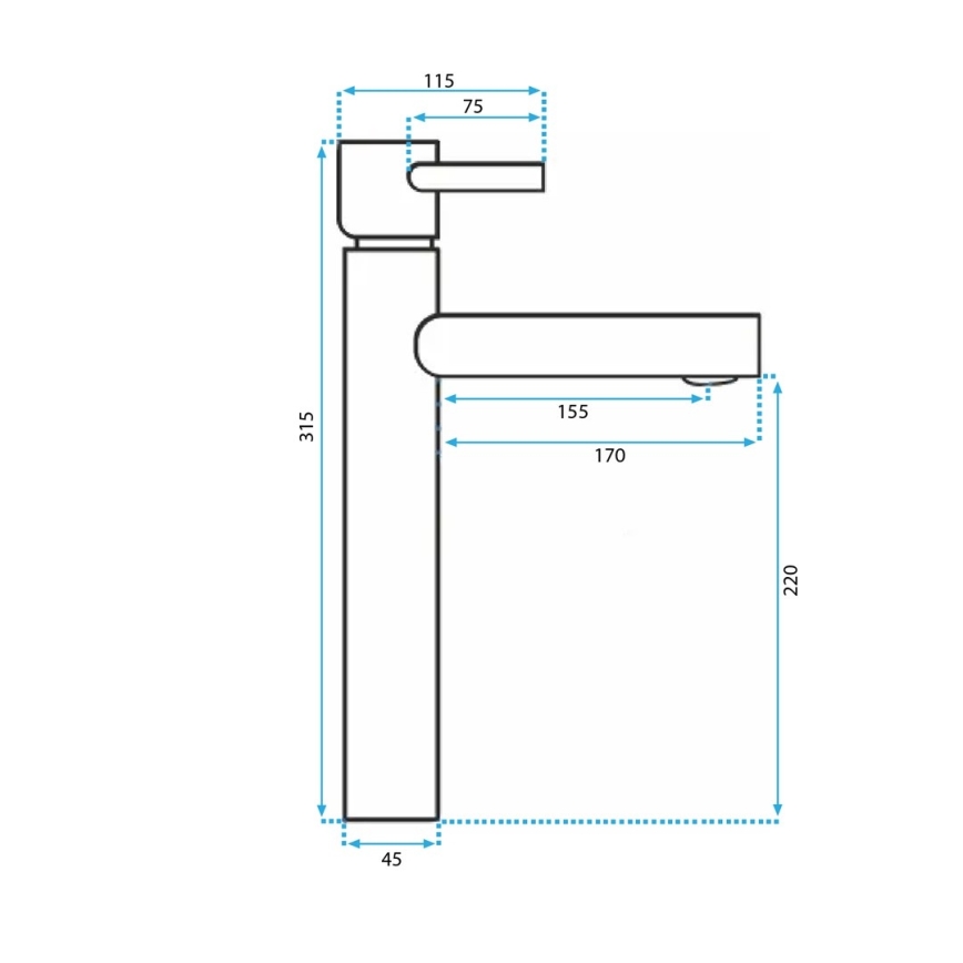 REA-B8803 - Baterija za umivaonik TESS 31,5 cm zlatna