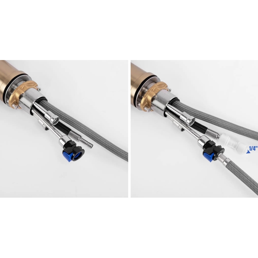 REA-B8989 - Kuhinjska slavina s izvlačivim tušem i filtracijom ECO FRESH 37,5 cm zlatna