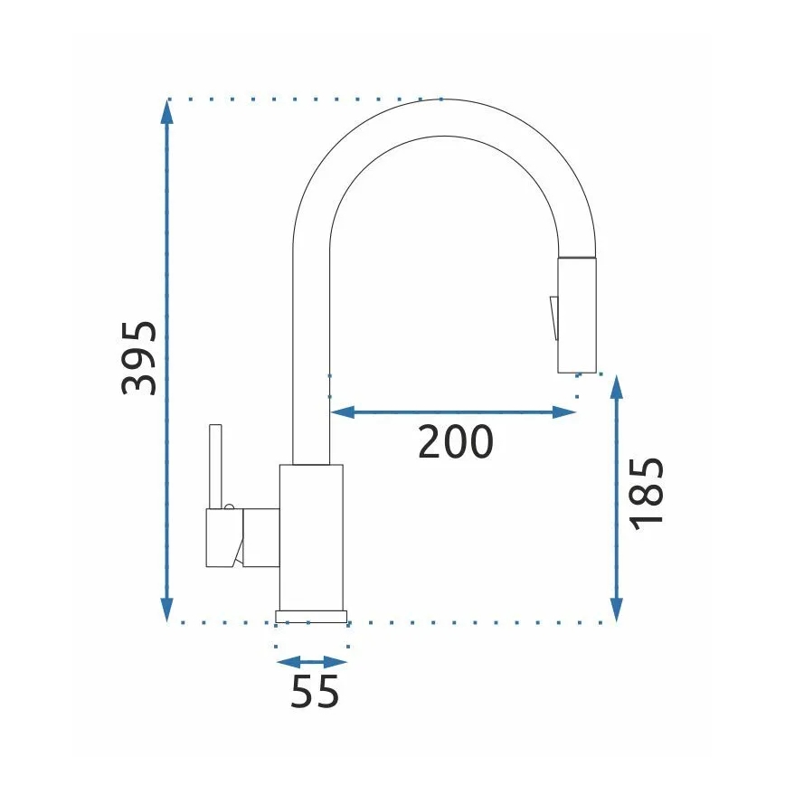 REA-B9146 - Kuhinjska miješalica za sudoper FRESH s izvlačivim tušem 39,5 cm nikl