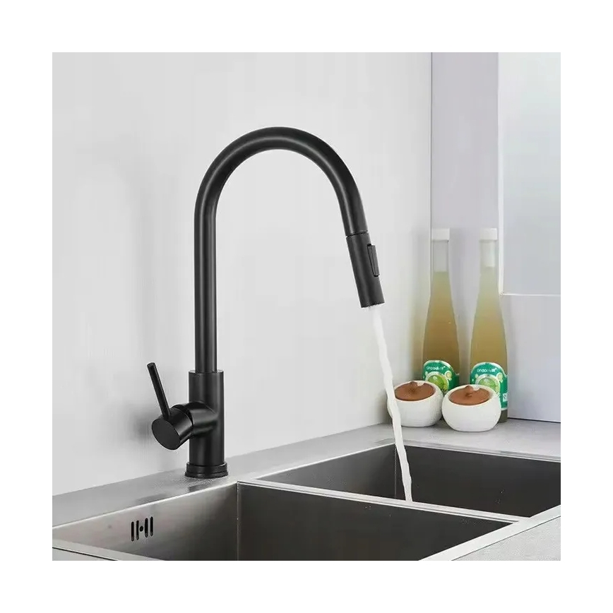REA-B9147 - Kuhinjska miješalica FRESH s izvlačivim tušem, 39,5 cm, mat crne boje