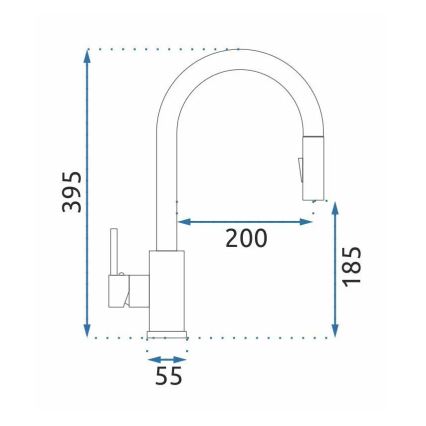 REA-B9148 - Kuhinjska miješalica s izvlačivim tušem FRESH 39,5 cm brušeno zlato