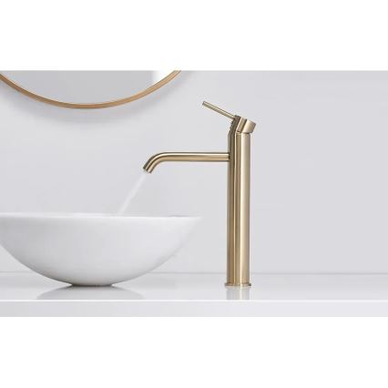 REA-B9409 - Slavina za umivaonik LUNGO 28 cm zlatna
