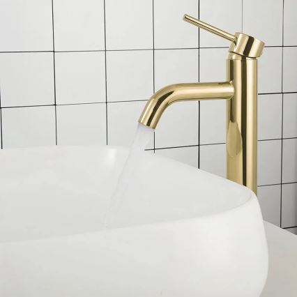 REA-B9409 - Slavina za umivaonik LUNGO 28 cm zlatna