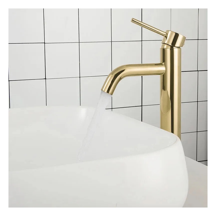 REA-B9409 - Slavina za umivaonik LUNGO 28 cm zlatna