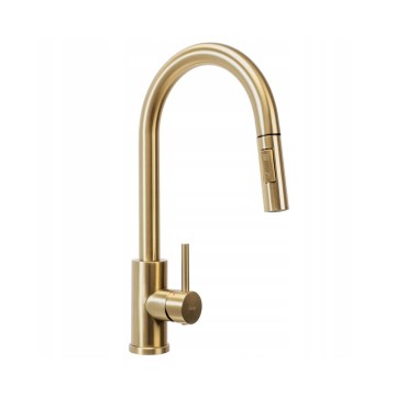 REA-B9842 - Beskontaktna kuhinjska slavina s izvlačivim tušem FRESH TOUCH 37 cm 4xAA brušeno zlato
