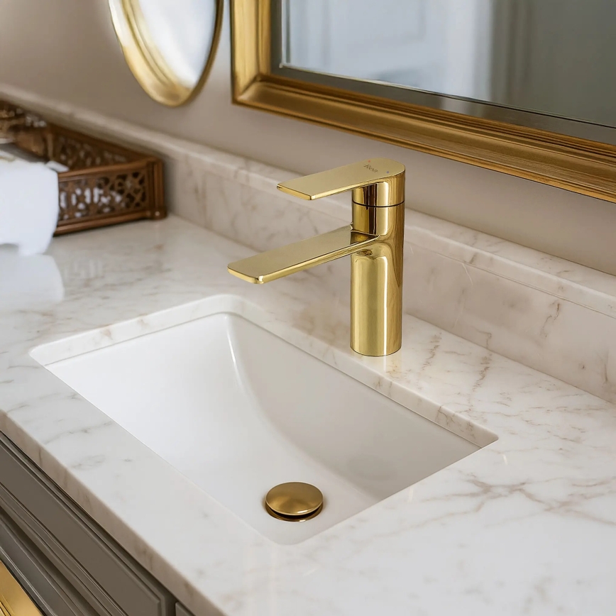 REA-B9981 - Baterija za umivaonik STORM 15 cm zlatna