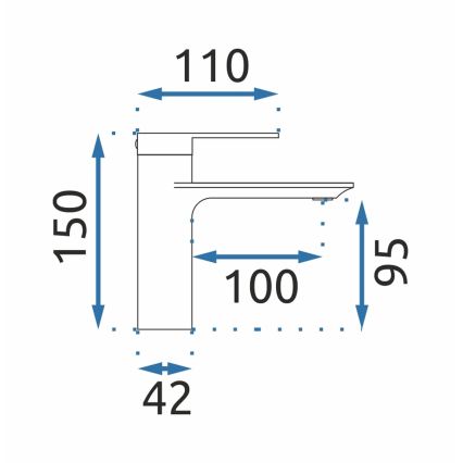 REA-B9986 - Slavina za umivaonik STORM 15 cm mat crna
