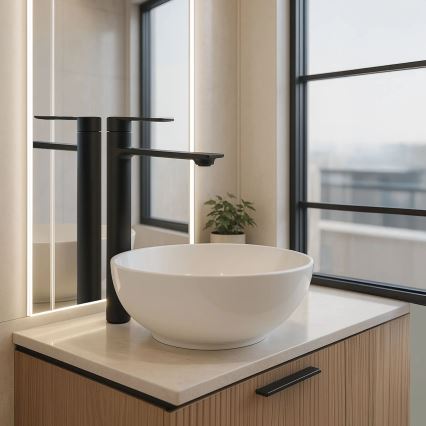 REA-B9988 - Slavina za umivaonik STORM 29,5 cm, mat crne boje