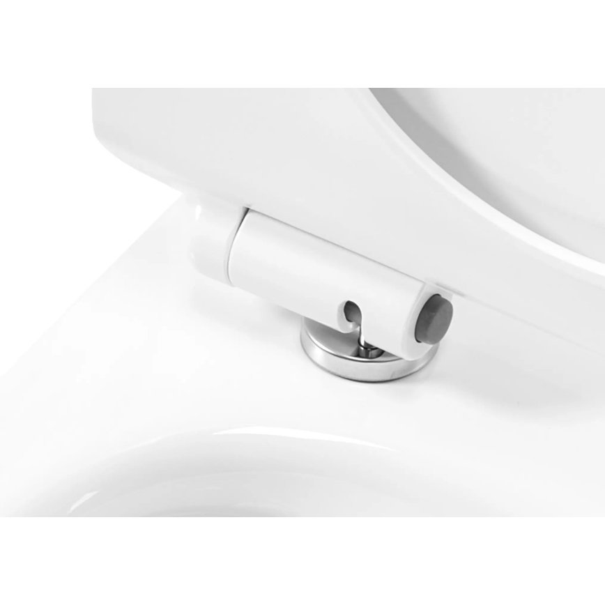 REA-C1400 - Zidna WC školjka s daskom CARTER RIMLESS, keramika/bijela
