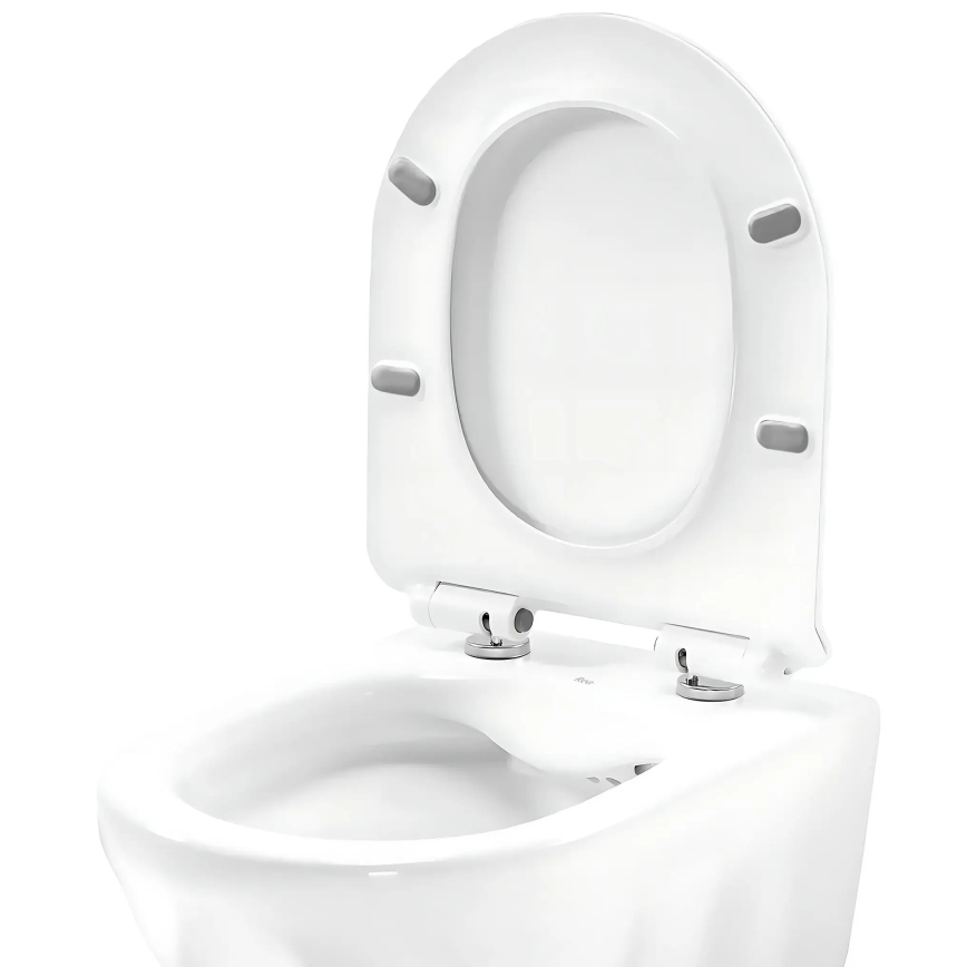 REA-C1652 - Zidna WC školjka s daskom GUSTAVO RIMLESS keramika/bijela