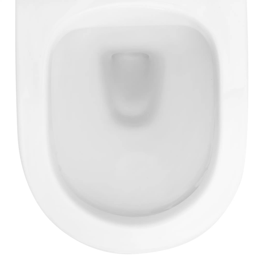 REA-C2760 - Viseća WC školjka s daskom CARLO FLAT MINI RIMLESS keramika/sjajno bijela