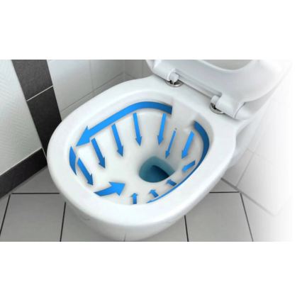 REA-C2760 - Viseća WC školjka s daskom CARLO FLAT MINI RIMLESS keramika/sjajno bijela