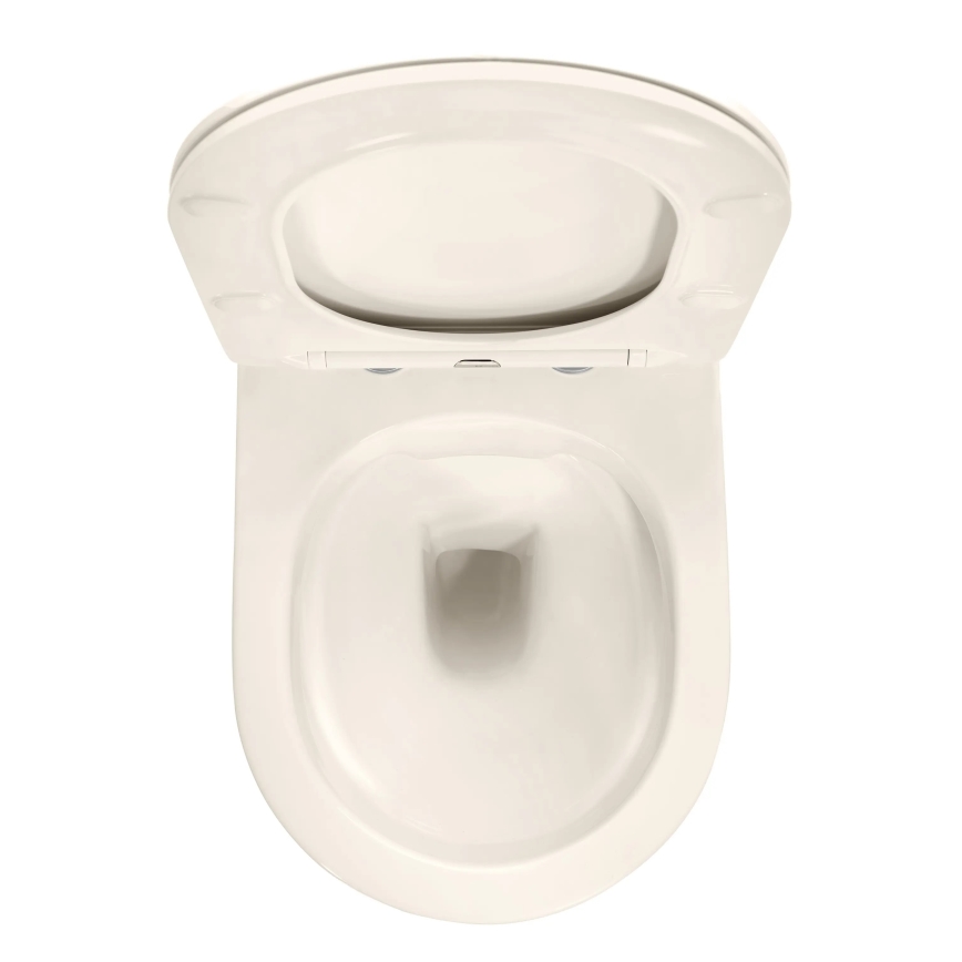 REA-C5500 - Zidna WC školjka s WC daskom CARLO MINI TORNADO bez ruba, keramika/kremasta