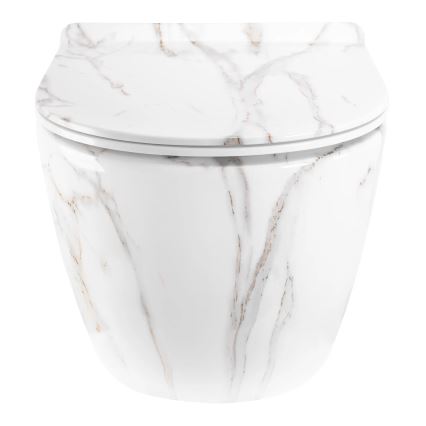 REA-C6390 - Viseće WC školjka s WC daskom CARTER TORNADO RIMLESS keramika/imitacija kamena