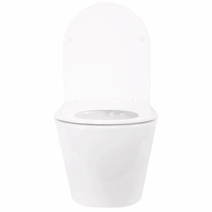 REA-C6800 - Viseća WC školjka s daskom TITO TORNADO RIMLESS keramika/bijela