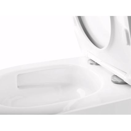 REA-C6800 - Viseća WC školjka s daskom TITO TORNADO RIMLESS keramika/bijela