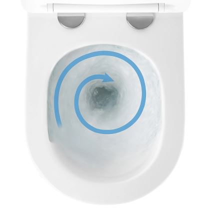 REA-C6800 - Viseća WC školjka s daskom TITO TORNADO RIMLESS keramika/bijela