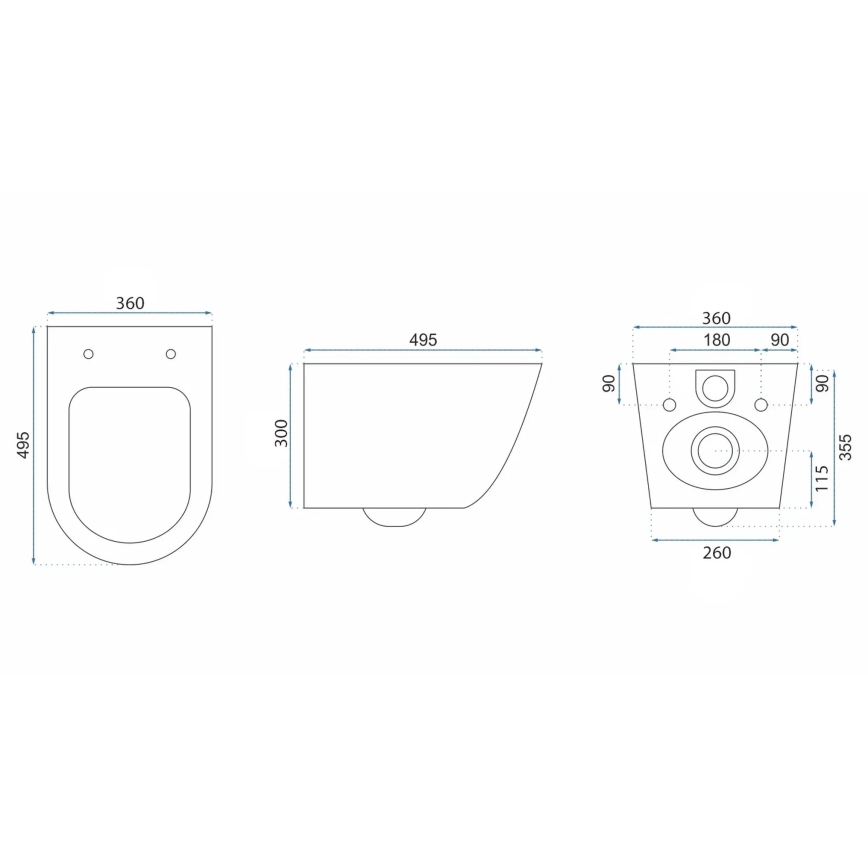 REA-C6800 - Viseća WC školjka s daskom TITO TORNADO RIMLESS keramika/bijela