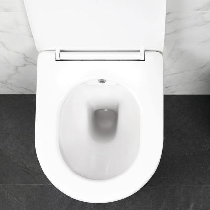 REA-C9701 - Viseća WC školjka s bide tušem i sjedištem CARLO LUX keramika/bijela