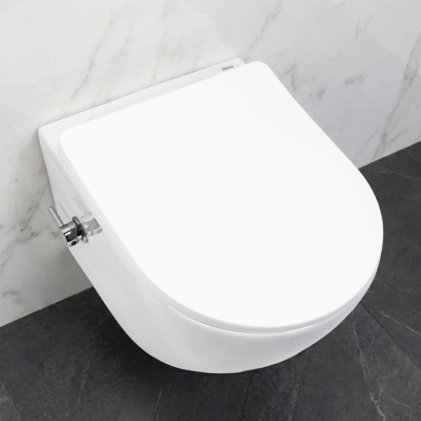 REA-C9701 - Viseća WC školjka s bide tušem i sjedištem CARLO LUX keramika/bijela