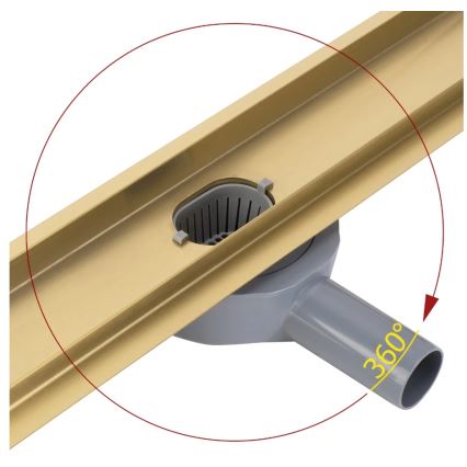 REA-G2702 - Linearni odvodni žlijeb NEOX PRO 70 cm, nehrđajući čelik/brušeno zlato