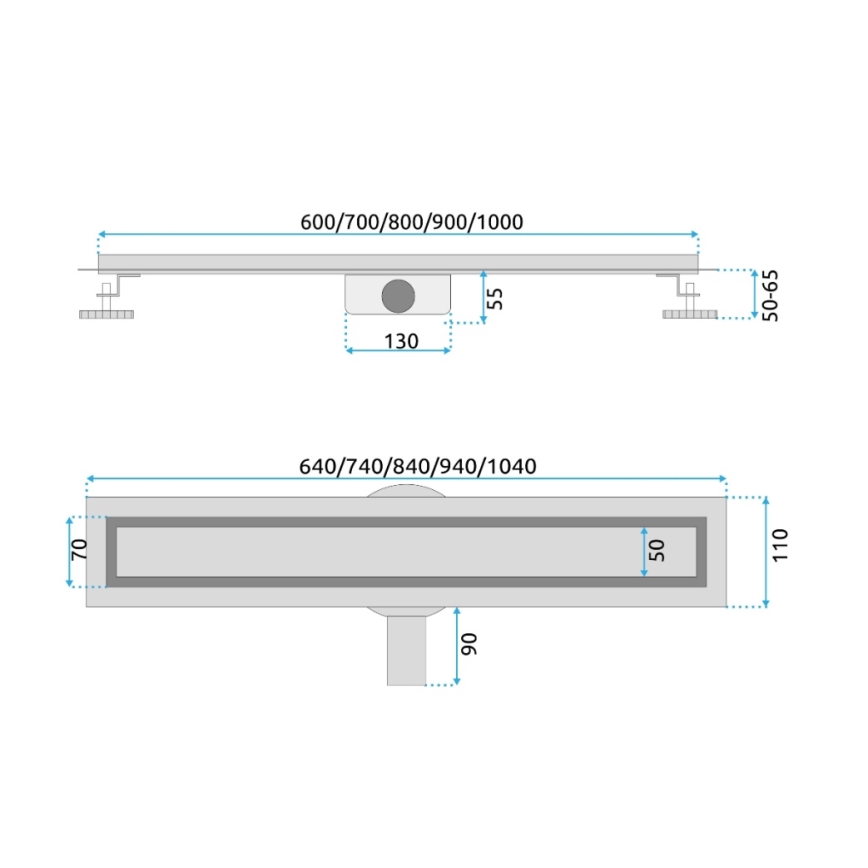 REA-G2703 - Odvodni žlijeb NEOX PRO 80 cm nehrđajući čelik/brušeno zlato