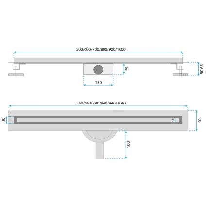 REA-G2714 - Odvodni žlijeb NEOX SLIM 70 cm nehrđajući čelik/brušeno zlato