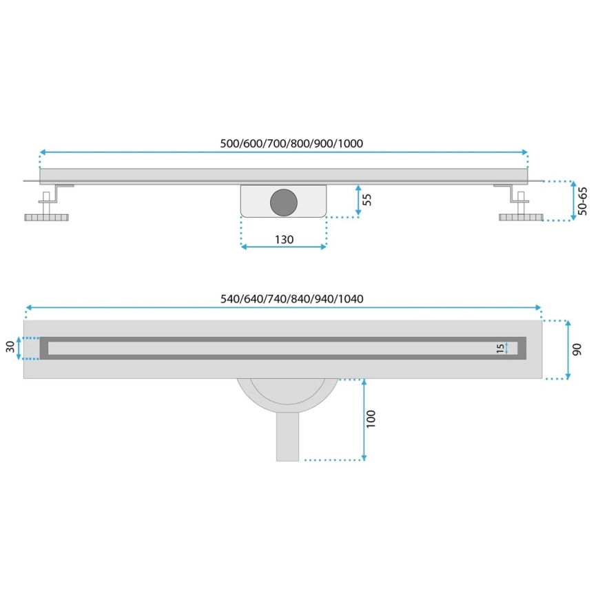 REA-G2714 - Odvodni žlijeb NEOX SLIM 70 cm nehrđajući čelik/brušeno zlato