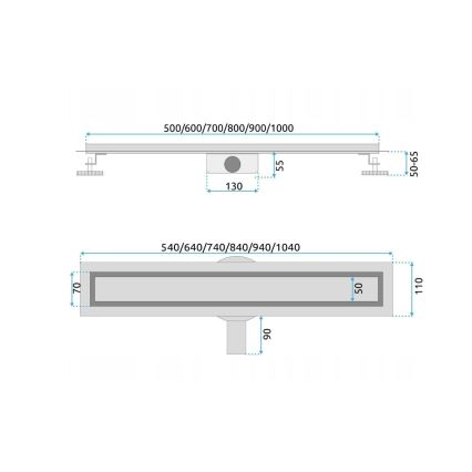 REA-G7802 - Odvodni žlijeb NEOX PRO 70 cm nehrđajući čelik/crna