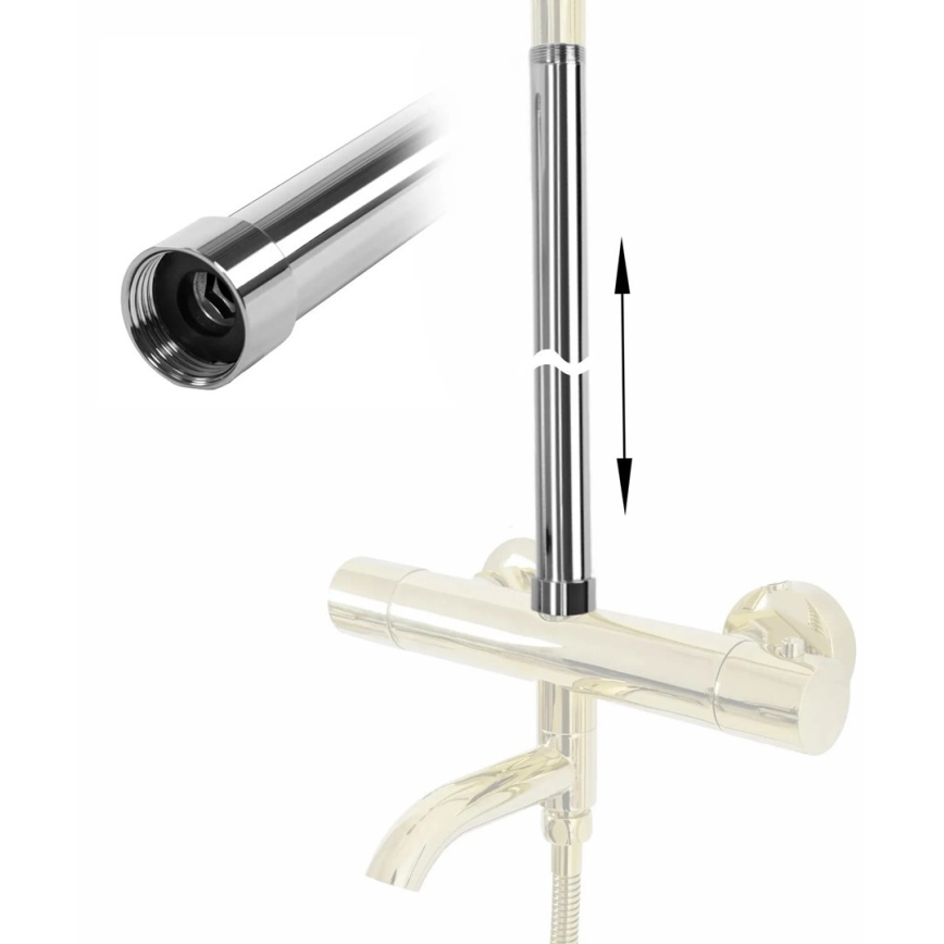 REA-K0881 - Produžna šipka za tuš/kadu 51,5 cm sjajni krom