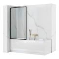 REA-K7390 - Paravan za kadu LAGOS 140x80 cm crni/proziran
