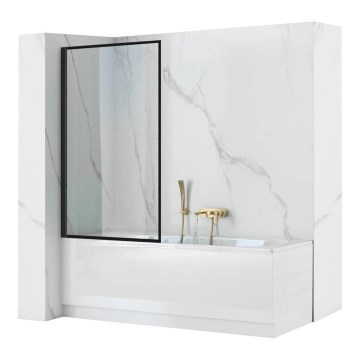 REA-K7390 - Paravan za kadu LAGOS 140x80 cm crni/proziran