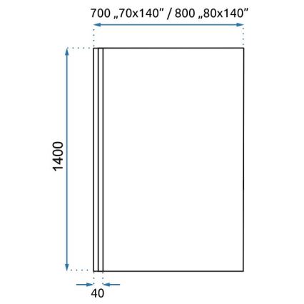 REA-K7390 - Paravan za kadu LAGOS 140x80 cm crni/proziran