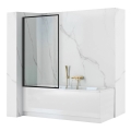 REA-K7632 - Pomični paravan za kadu LAGOS 140x70 cm crni/prozirni