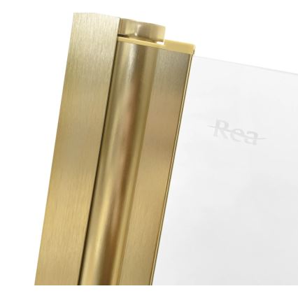 REA-K9777 - Sklopivi paravan za kadu AGAT 140x100 cm brušeno zlato/prozirno